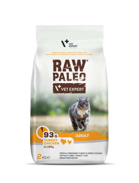 Raw Paleo Adult Cat katėms su kalakutiena ir vištiena 2 kg