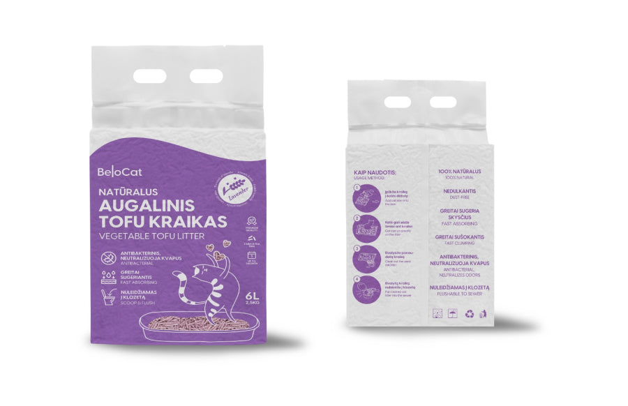 BeloCat Tofu kraikas 6l (2,5 kg), levandų kvapo