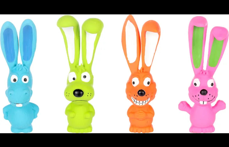 Žaislas šunims, lateksinis asilas/šuo/lapė/triušis, 17cm, įvairių spalvų