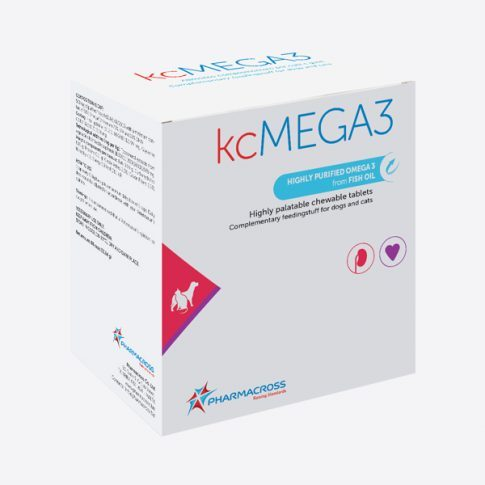 kcMEGA3 širdies ir inkstų veiklai palaikyti, papildas šunims ir katėms, N90