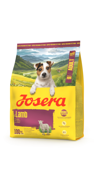 JOSERA Mini Lamb begrūdis sausas pašaras mažų veislių šunims su ėriena, 900 g