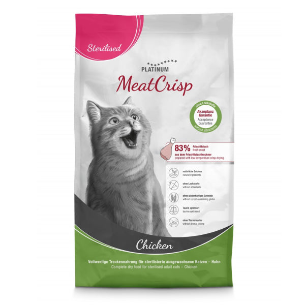 Platinum MeatCrisp sausas pašaras sterilizuotoms katėms su vištiena 1,5 kg