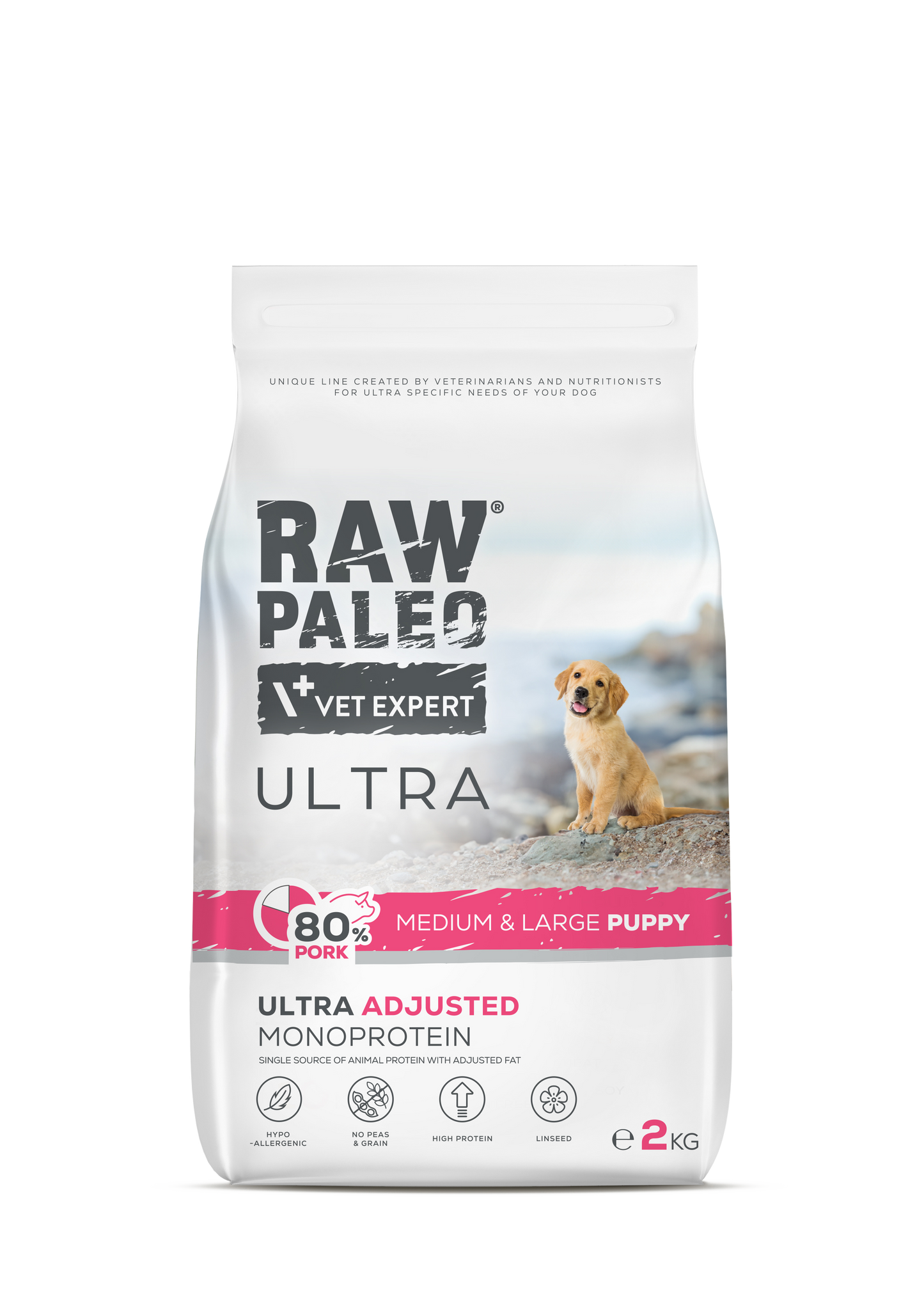 Raw Paleo Ultra Puppy Medium&Large Pork su kiauliena 2 kg