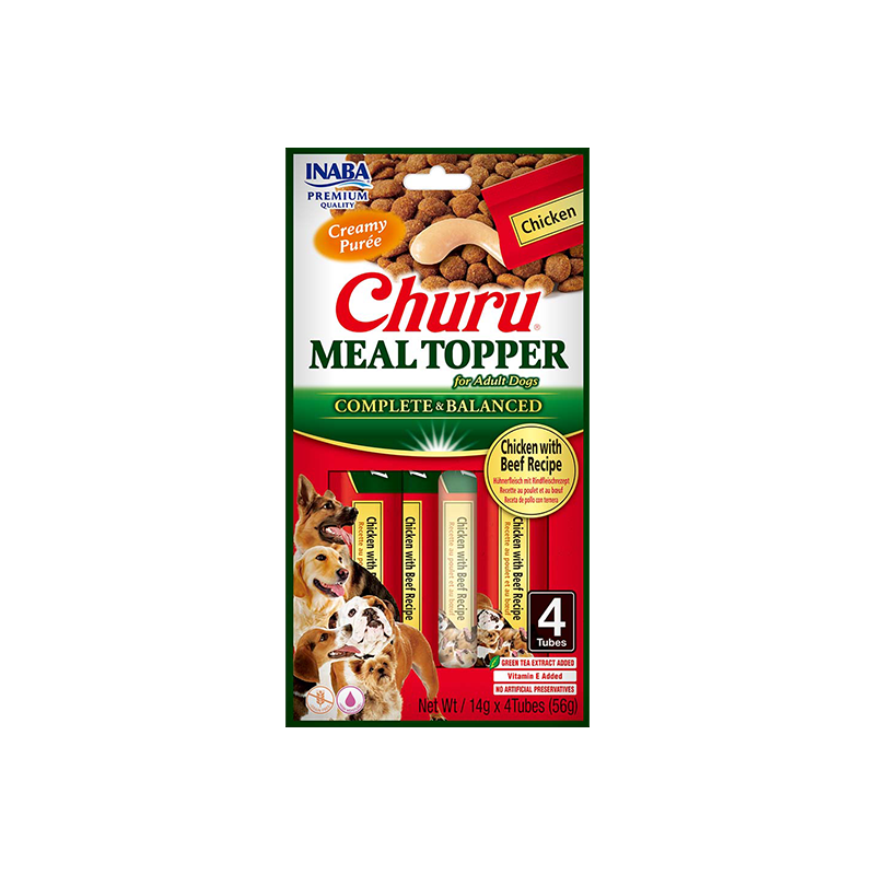 CHURU Meal Topper skanėstas su vištiena ir jautiena šunims, N4 vnt.