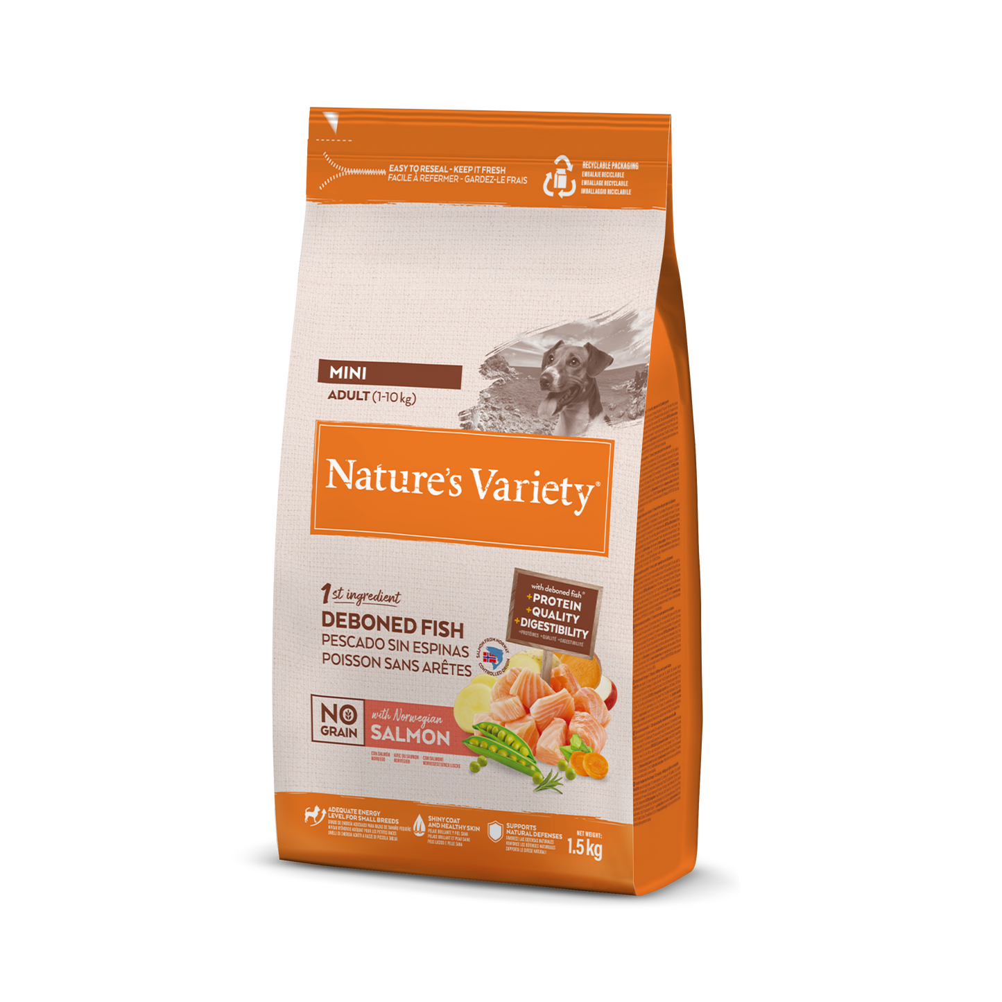 No Grain Mini Adult (lašiša) 1,5 kg