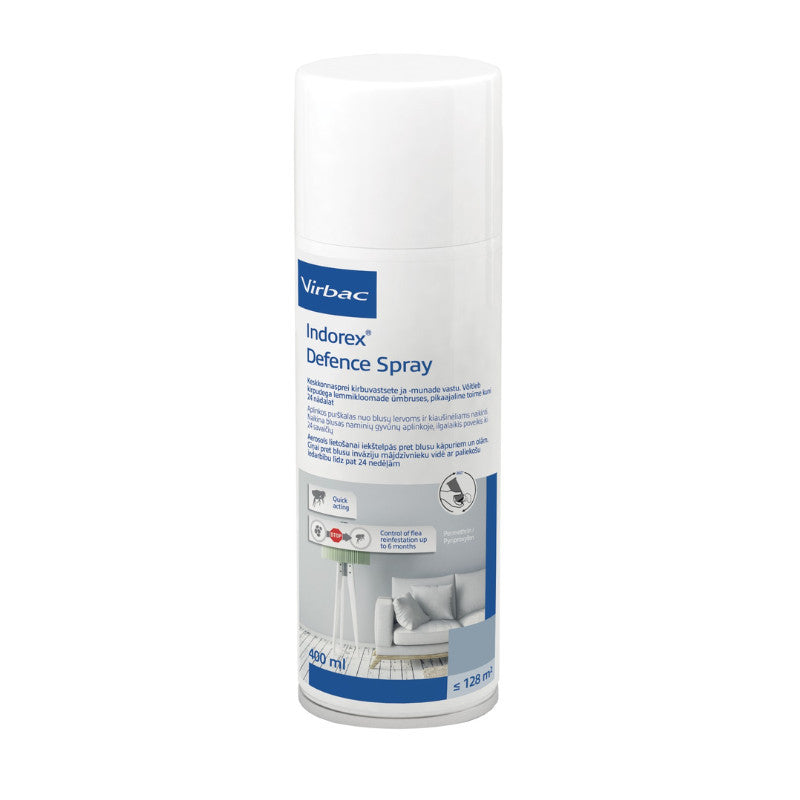 VIRBAC Indorex Defence Spray, biocidinis purškalas aplinkai nuo blusų, 400 ml