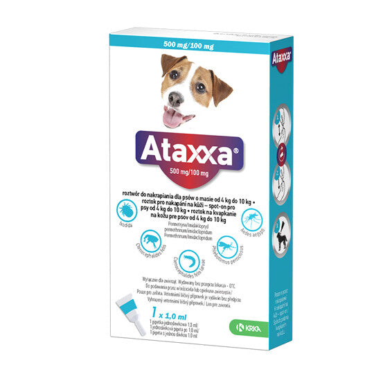 Ataxxa 500 mg/100 mg šunims 4-10 kg