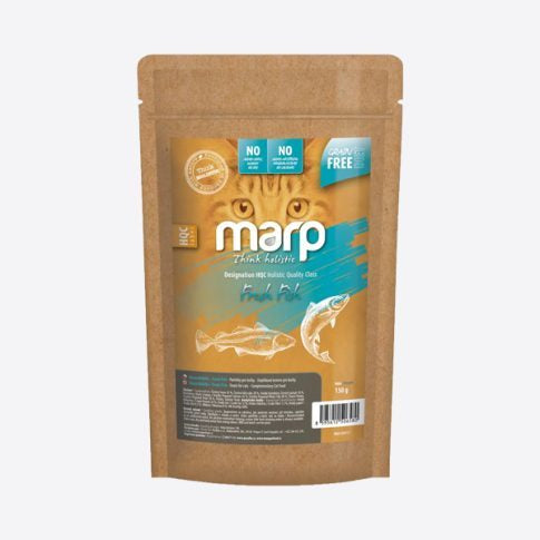 MARP Holistic skanėstai katėms su lašiša, balta žuvimi ir upėtakiu 150 g