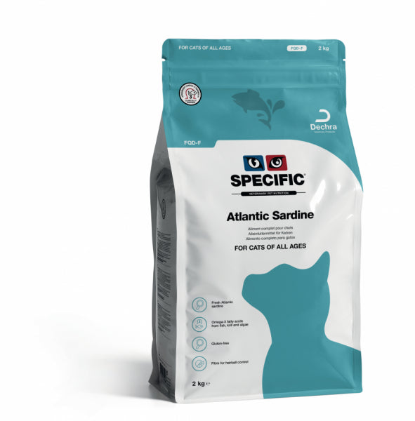FQD-F 2 kg, pašaras suaugusioms katėms su Atlanto sardinėmis