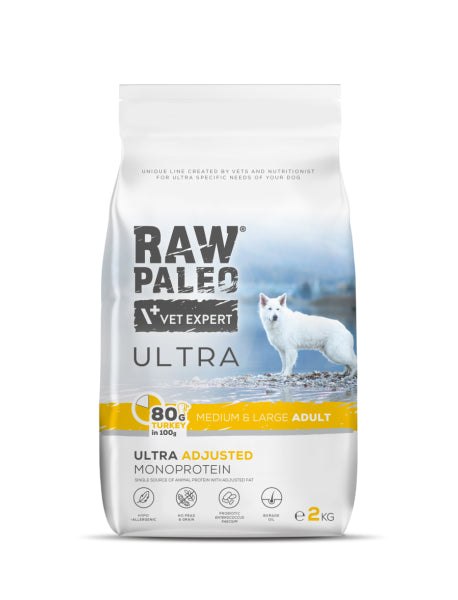 Raw Paleo Ultra Adult Medium&Large Turkey su kalakutiena 2 kg