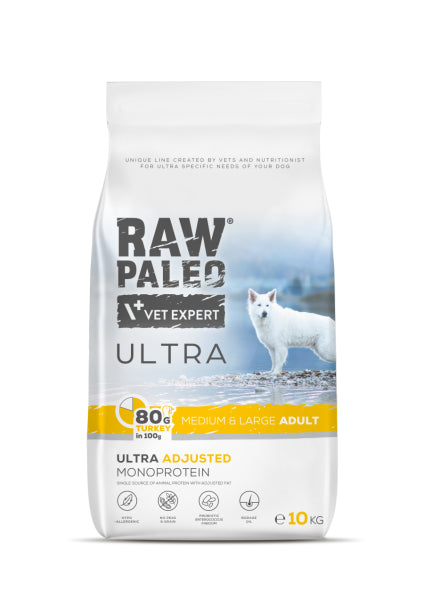 Raw Paleo Ultra Adult Medium&Large Turkey su kalakutiena 10 kg