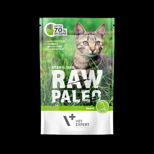 Raw Paleo Sterilized Cat guliašas sterilizuotoms katėms su žvėriena 100 g