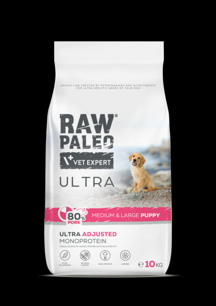 Raw Paleo Ultra Puppy Medium&Large Pork su kiauliena 10 kg