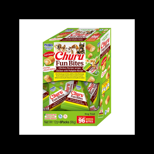 CHURU Fun Bites skanėstai su vištiena ir moliūgu šunims, 96 g