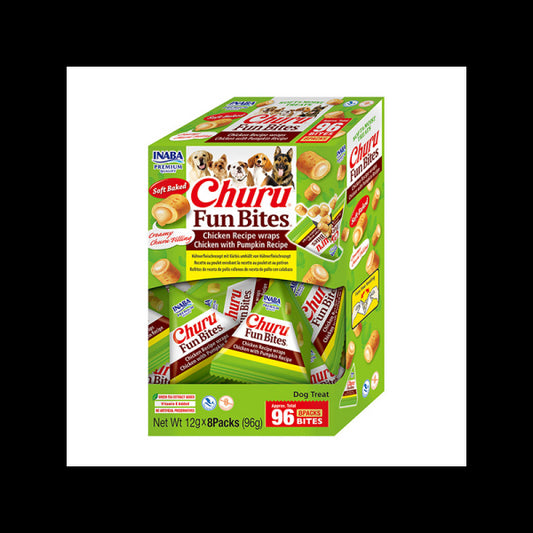 CHURU Fun Bites skanėstai su vištiena ir moliūgu šunims, 96 g