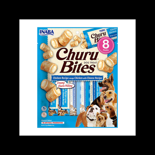 CHURU Bites suktinukai su vištiena ir sūriu skanėstai šunims, N8 vnt.