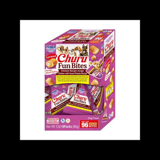 CHURU Fun Bites skanėstai su vištiena ir saldžia bulve šunims, 96 g