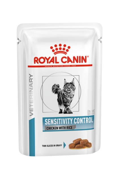 ROYAL CANIN VHN Cat Sensitivity Control Chicken With Rice Gravy 85 g konservai katėms, skirti sudedamųjų dalių ir maistinių medžiagų netoleravimui mažinti