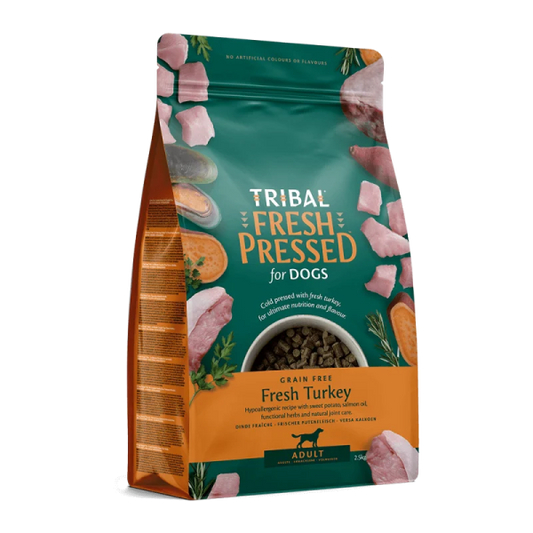 TRIBAL Šalto spaudimo suaugusių šunų maistas su kalakutiena – Fresh Pressed Adult Turkey 2,5 kg