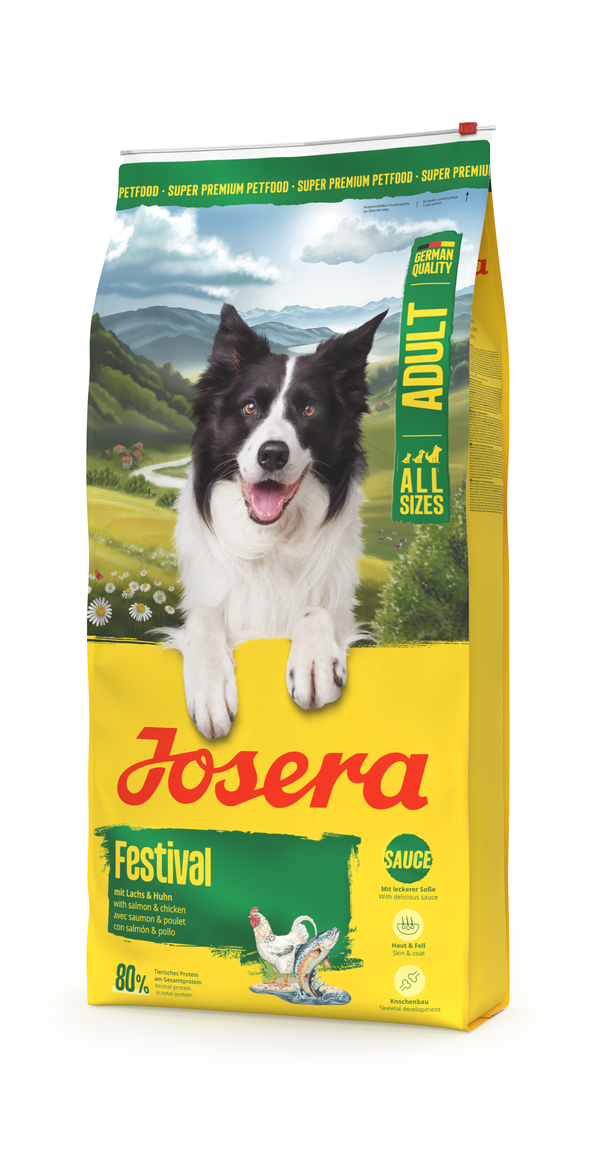 JOSERA Festival sausas pašaras šunims su lašiša ir vištiena, 12,5 kg