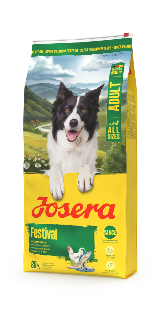 JOSERA Festival sausas pašaras šunims su lašiša ir vištiena, 12,5 kg