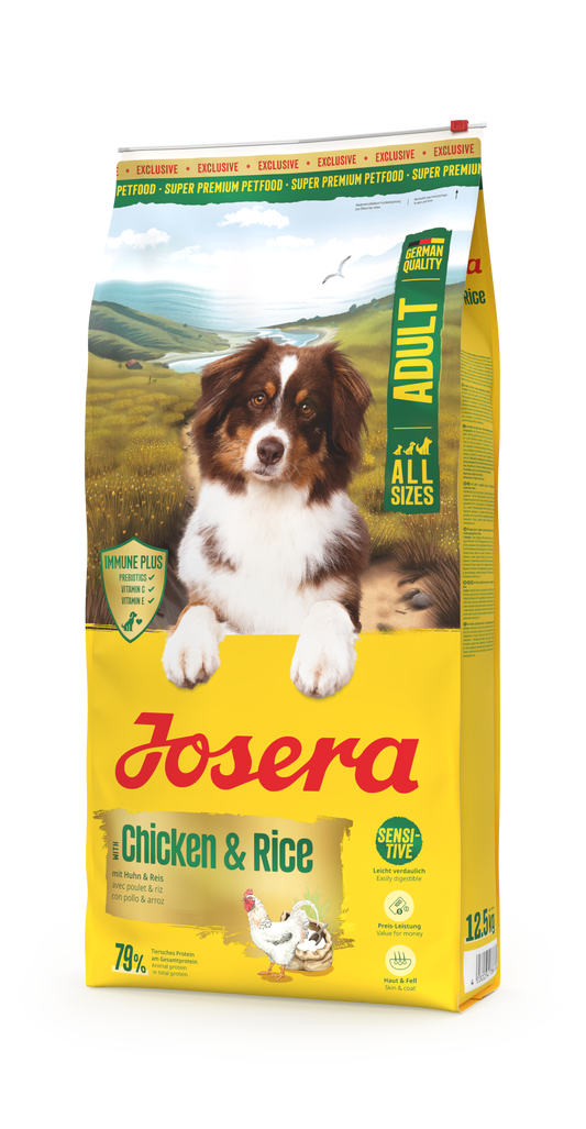 JOSERA A/S Chicken & Rice pašaras šunims su vištiena ir ryžiais 12,5kg