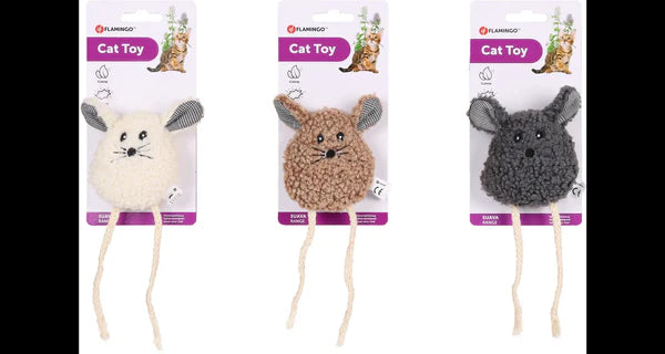 Žaislas katei, pelė su katžole, įvairių spalvų, 9,5 cm