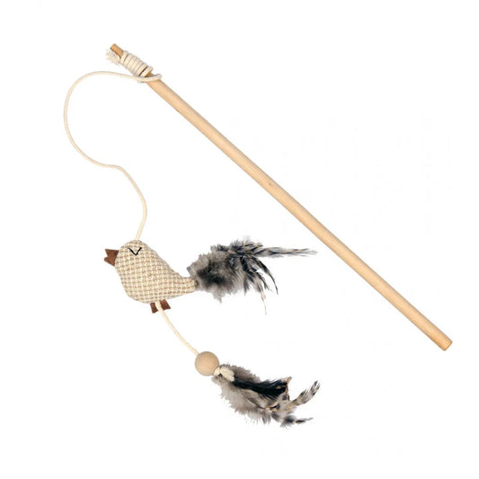 Žaislas katei, paukščiukas/peliukas ant koto su katžole