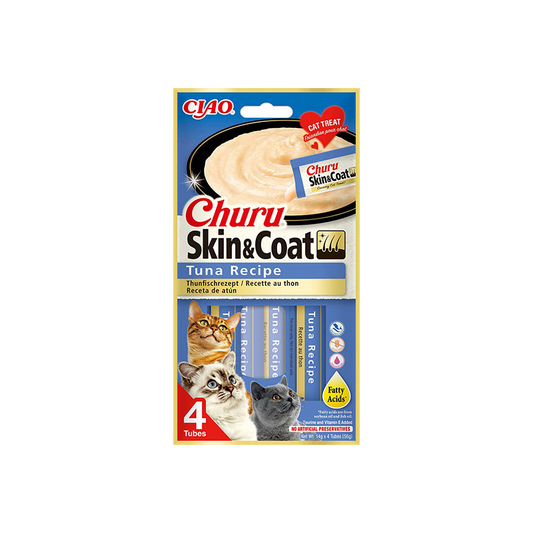 CHURU Skin & Coat kreminis skanėstas katėms su tunu, N4 vnt.