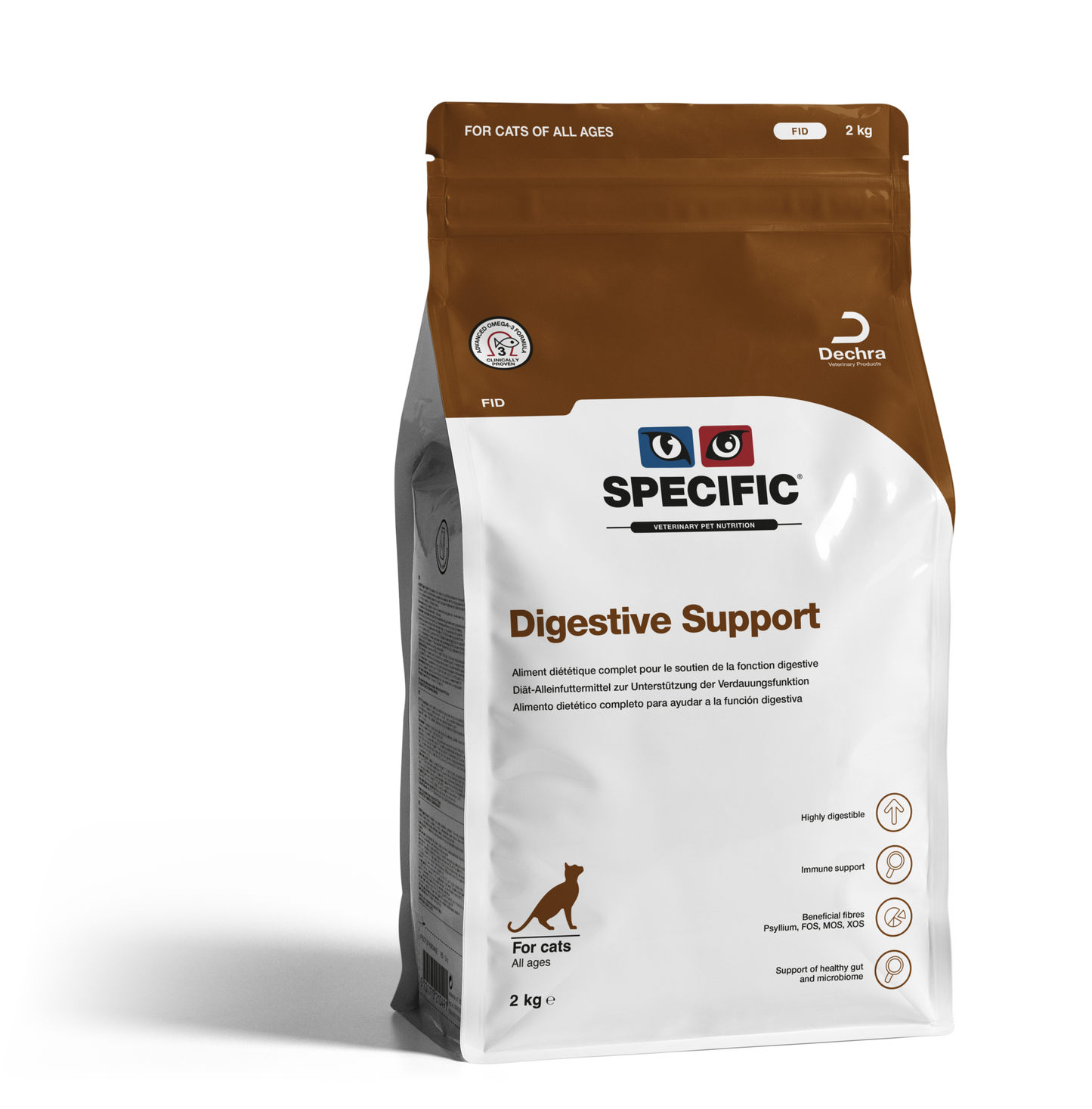 Katėms skirtas ėdalas maiše „Digestive Support“, 2 kg, rudos ir baltos spalvos