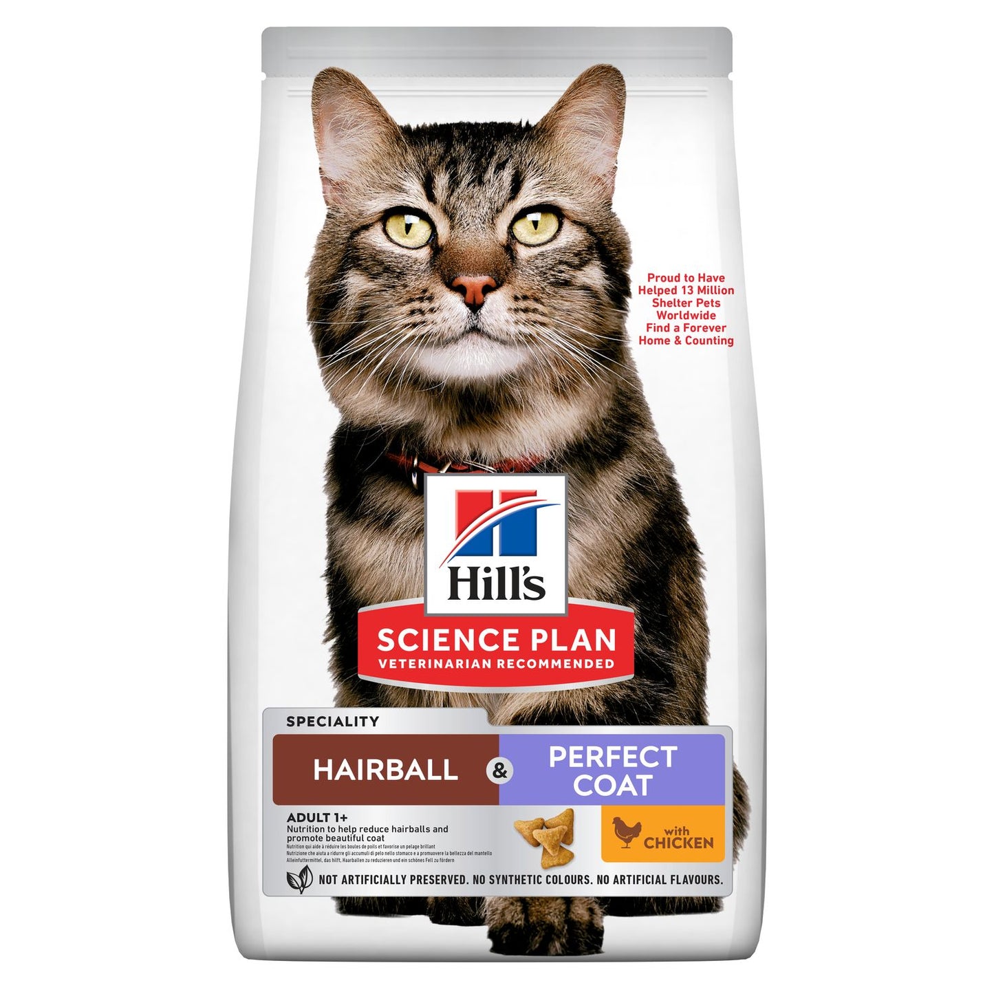 Hill's SP Feline Adult Hairball & Perfect Coat 1,5kg su vištiena