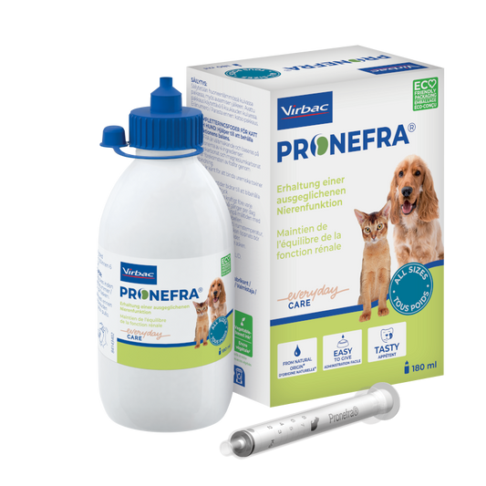 VIRBAC Pronefra 180ml, pašaro papildas šunims ir katėms, esant inkstų ligoms