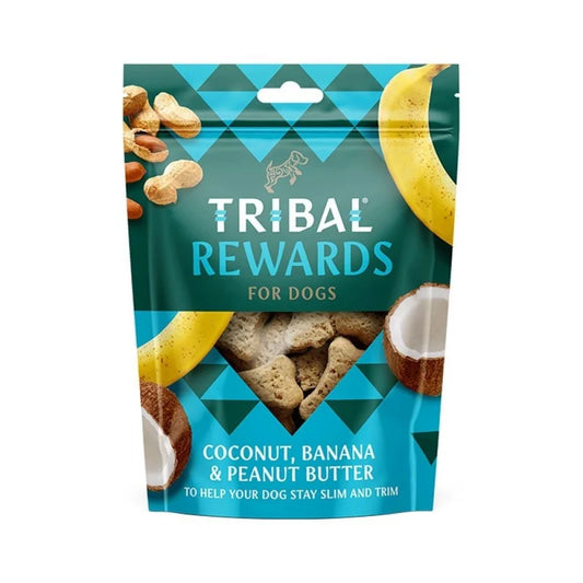 TRIBAL Skanėstas sausainiai šunims su kokosu, bananais ir žemės riešutų sviestu – Coconut, Banana & Peanut Butter, 125 g