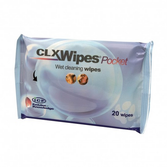 CLXWipes Pocket servetėlės gyvūnams, 20 drėgnų valomųjų servetėlių pakuotė