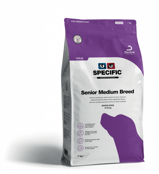 Šunų pašaro maišas SPECIFIC Senior Medium Breed, violetinis-baltas, Dechra